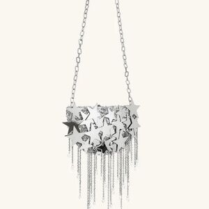 JW PEI ANIKA Star Embellished Chain Bag Silver